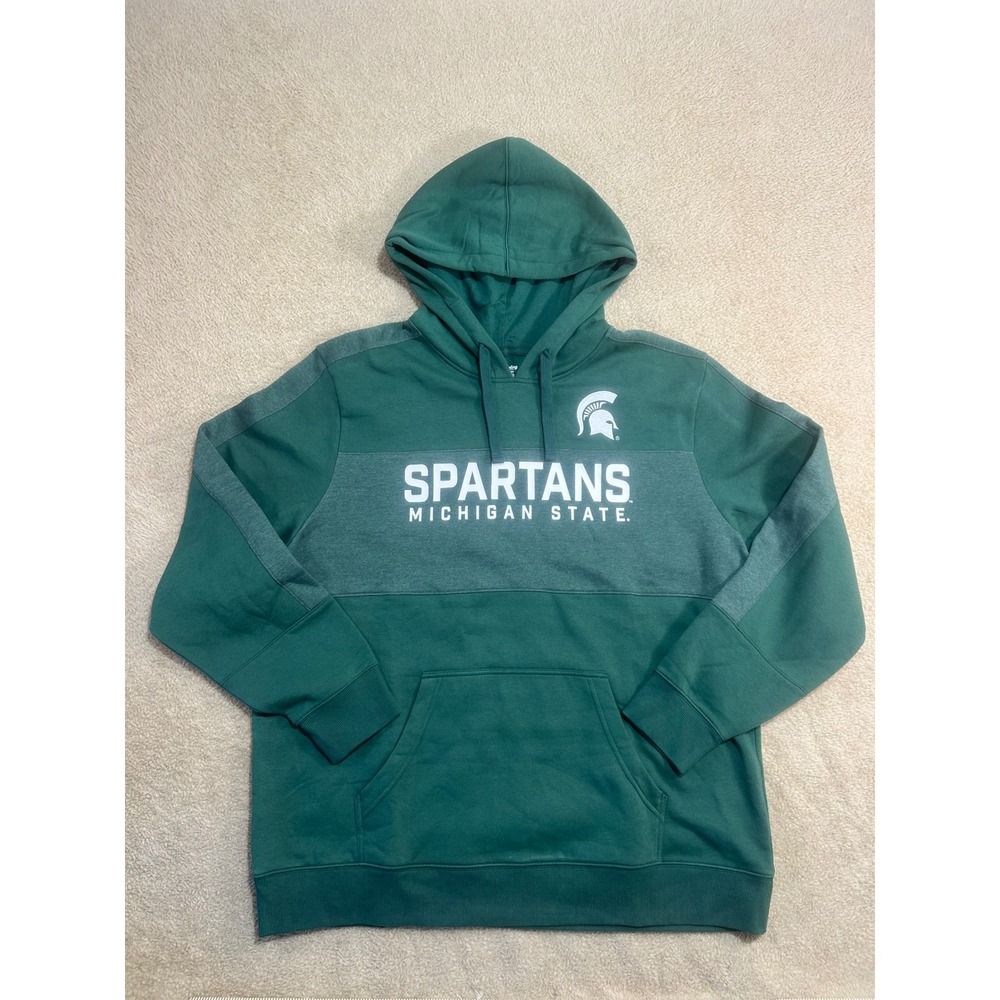 Michigan State Spartans Hoodie Green Mens 2XL Athletic College Sweatshirt - Picture 1 of 6